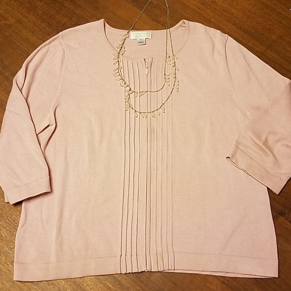 #052 Christopher & Banks Large Zip Up Sweater